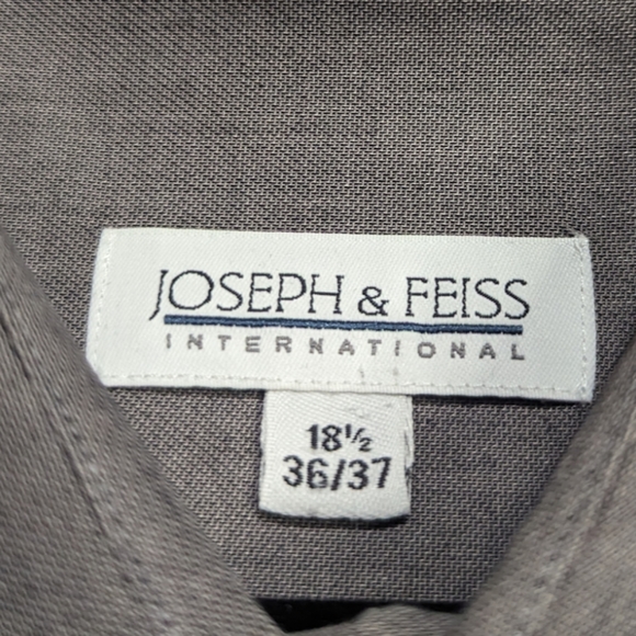Joseph & Feiss |  Mens Dress Shirt Button Down | Dark Gray | Size 18 1/2 36-37 - Picture 4 of 11